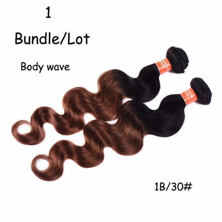Ombre color body wave human hair weave